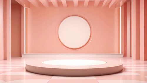 podium Futuristic showcase with platform for product displaying. Empty modern stage display