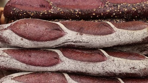 Fresh Rye Brown Bread Closeup Artisan Bread is Making By Skill Bakers Using Natural and Highquality