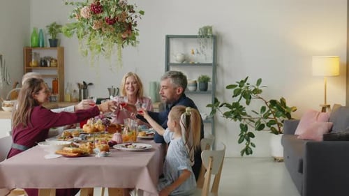 Family Gathered for Easter Meal at Home