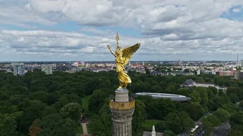 Aerial view of Berlin Victory Column , Germany