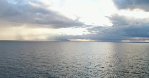 Sea From To Clouds Drone Video