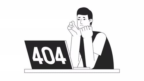 Laptop Frustration Bw 404 Animation