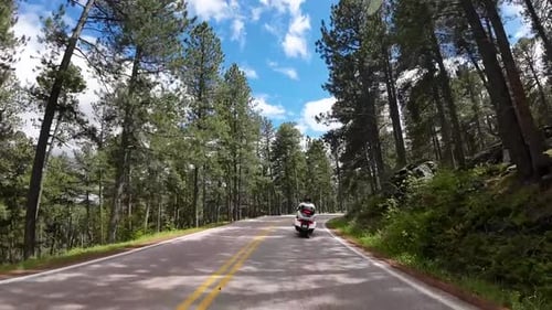 Black Hills National Park ride to Mt Rushmore on a motorcycle on hwy 16A POV