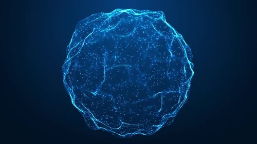 Abstract Blue Digital Sphere Particle Network Animation