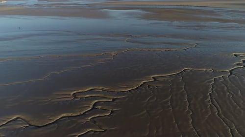 River Seven estuary mud patterns from drone.
