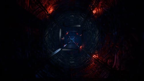 Cyberpunk Futuristic Abstract background In Neon Lights VJ Loop