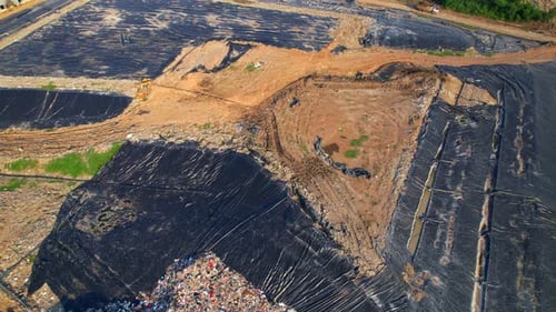 Aerial View of a Large Landfill Site