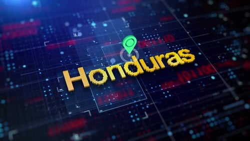 Pixelierter Name des Landes Honduras