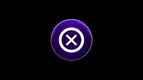 3D Rotating Glossy Purple X Mark Icon Animation