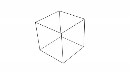 Cubo con bordes negros sobre bolsa blanca capaz de hacer bucles infinitos