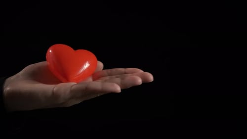 Hold Heart Shape Against Black
