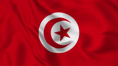 Animated Flag of Tunisia Waving in the Wind