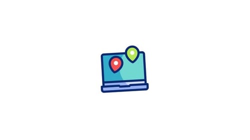 Animated Flat Design Laptop Navigation Icon
