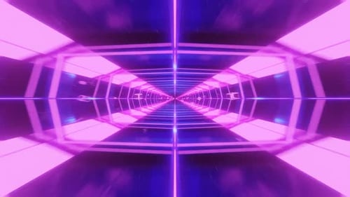 Futuristic Neon Geometric Tunnel Loop