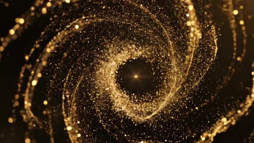 Elegant Golden Particle Spiral Animation for Award Ceremonies