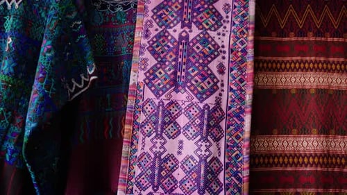 Colorful Hand Woven Textile Pattern Zoom In