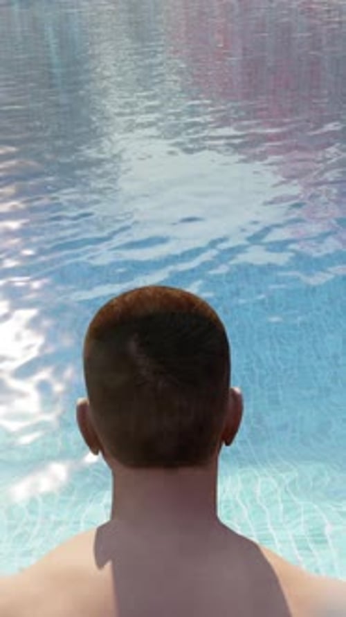 Vertical Animation On Swiming People On Pool