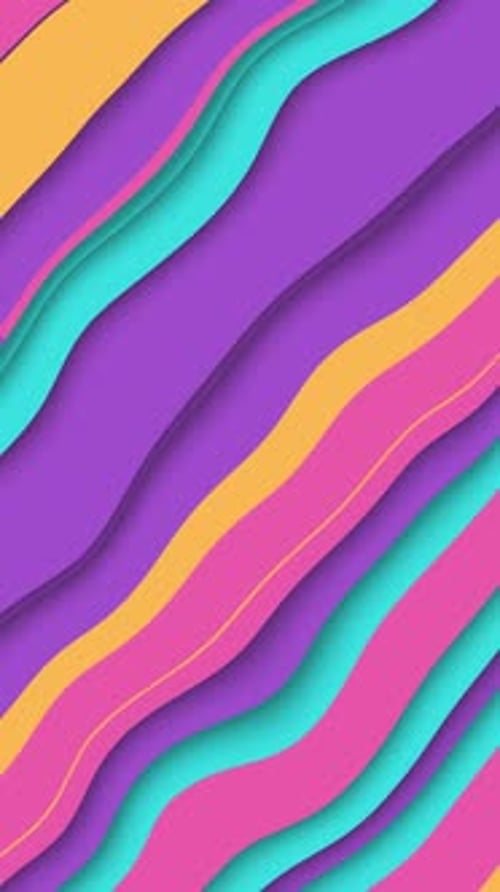 Vibrant Abstract Wavy Layers Vertical Looping Background