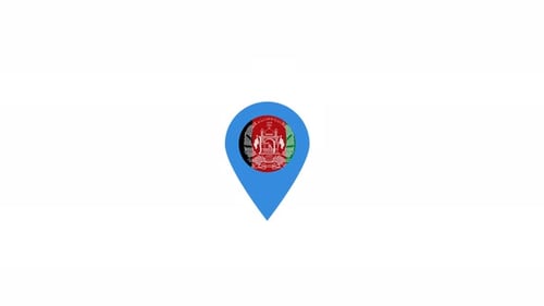 Afghanistan Flag Map Pin Animation