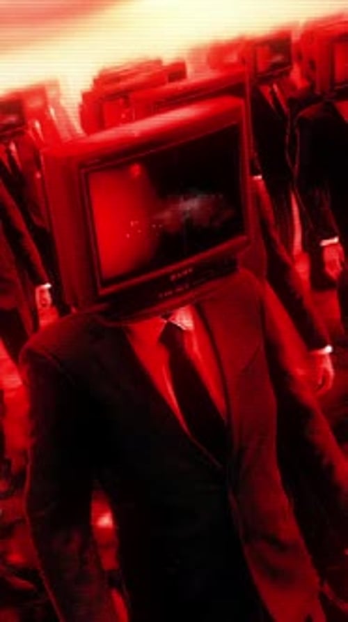 Anonymous Corporate Figures with Glitch TV Heads