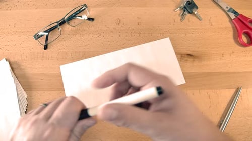 Handwritten letter on desktop to myself.