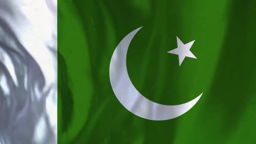 Pakistan Flag Waving Realistic Loop Background