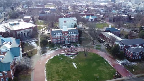 Transylvania University campus in Lexington, Kentucky, aerial drone footage