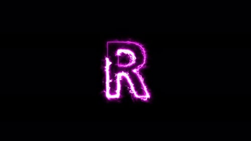 Animierter Buchstabe R in rosafarbener Farbe