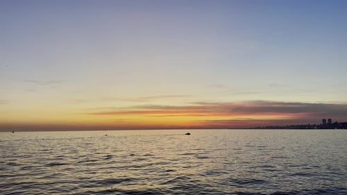 Coucher de soleil sur le Bosphore et la mer de Marmara