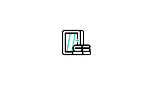 Minimalist Mirror and Towel Cleaning Icon Animation