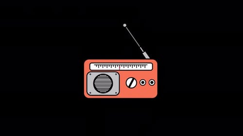 Animated Flat Design Radio Icon Tuning Frequencies