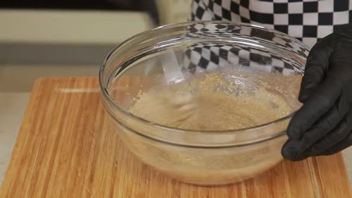 Mixing Ingredients in Bowl for Cooking