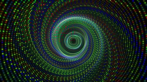 Colorful tunnel background made of twisted psychedelic ornaments in a shape of swirl