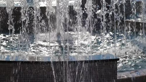 Lonely Beautiful Water Fountain Under Sun