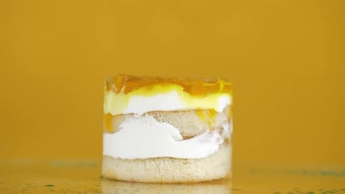 Delicious Layered Cake Dessert Close Up