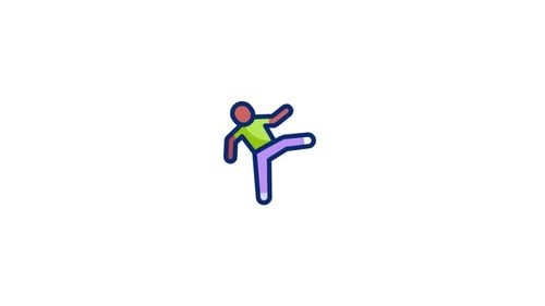Animiertes Kickbox-Symbol
