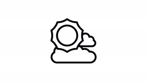 sunny line icon animation