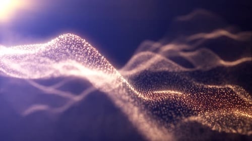 Fluid Glowing Particle Wave Abstract Motion Background