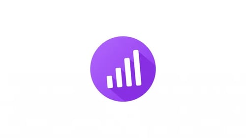 Flat Design Bar Chart Progress Icon Animation