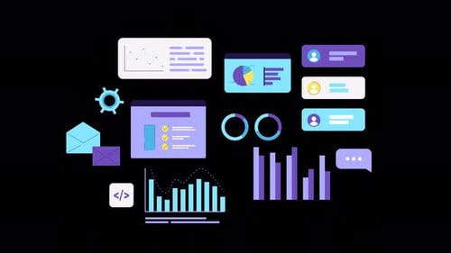 Animated Flat Design UI Elements for Data Analysis