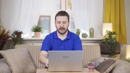 The unsuccessful man is frustrated.