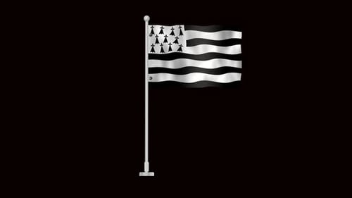 Flag Of Brittany Waving