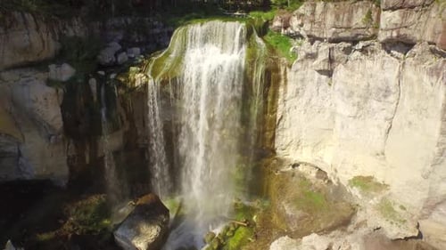 Oregon Waterfall Drone View Mountain Adventure