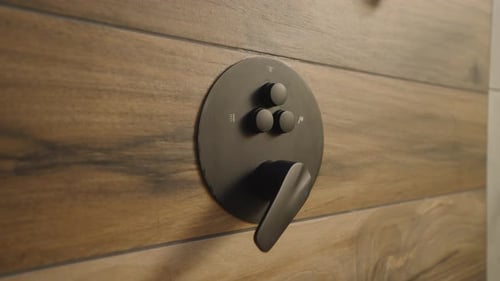 Closeup view of a luxury shower driver.