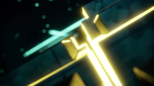 Abstract Futuristic Background with Glowing Geometric Lines Animation