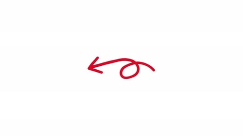 Left Direction Curved Arrow Doodle Animation