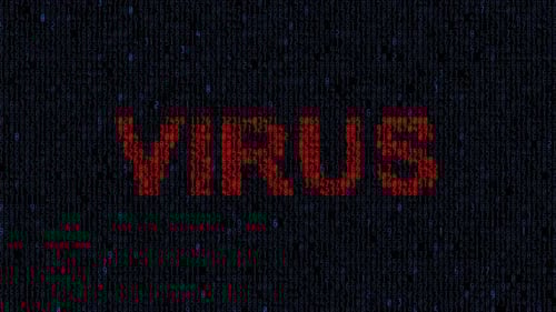 Digital Virus Inscription With Binary Data Background
