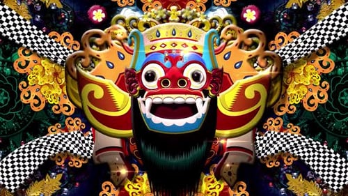 Animated Ethnic Mask Psychedelic Decorative Mandala Background Loop