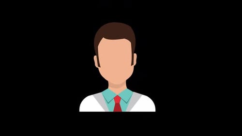 Animated Doctor Avatar in Flat Design Style Loop