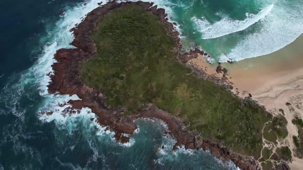 Top View Of Headland And Beach In Dark Point Aboriginal Place In New ...